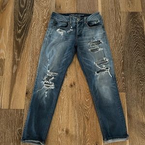 American Eagle “Tom Girl” destroyed jeans. Size 2.
